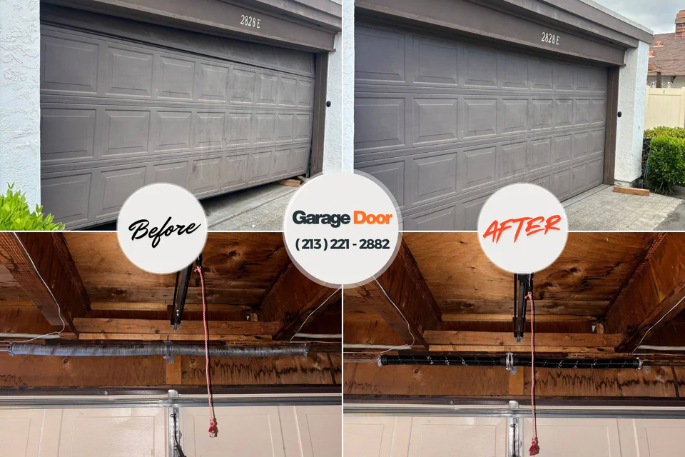 Before and after: garage door repair Hightstown, NJ